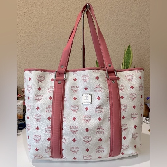 MCM Handbags - MCM WHITE VISETOS SHOPPING TOTE